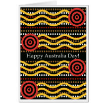 Australia Day Greeting Card, Aboriginal Dot Design