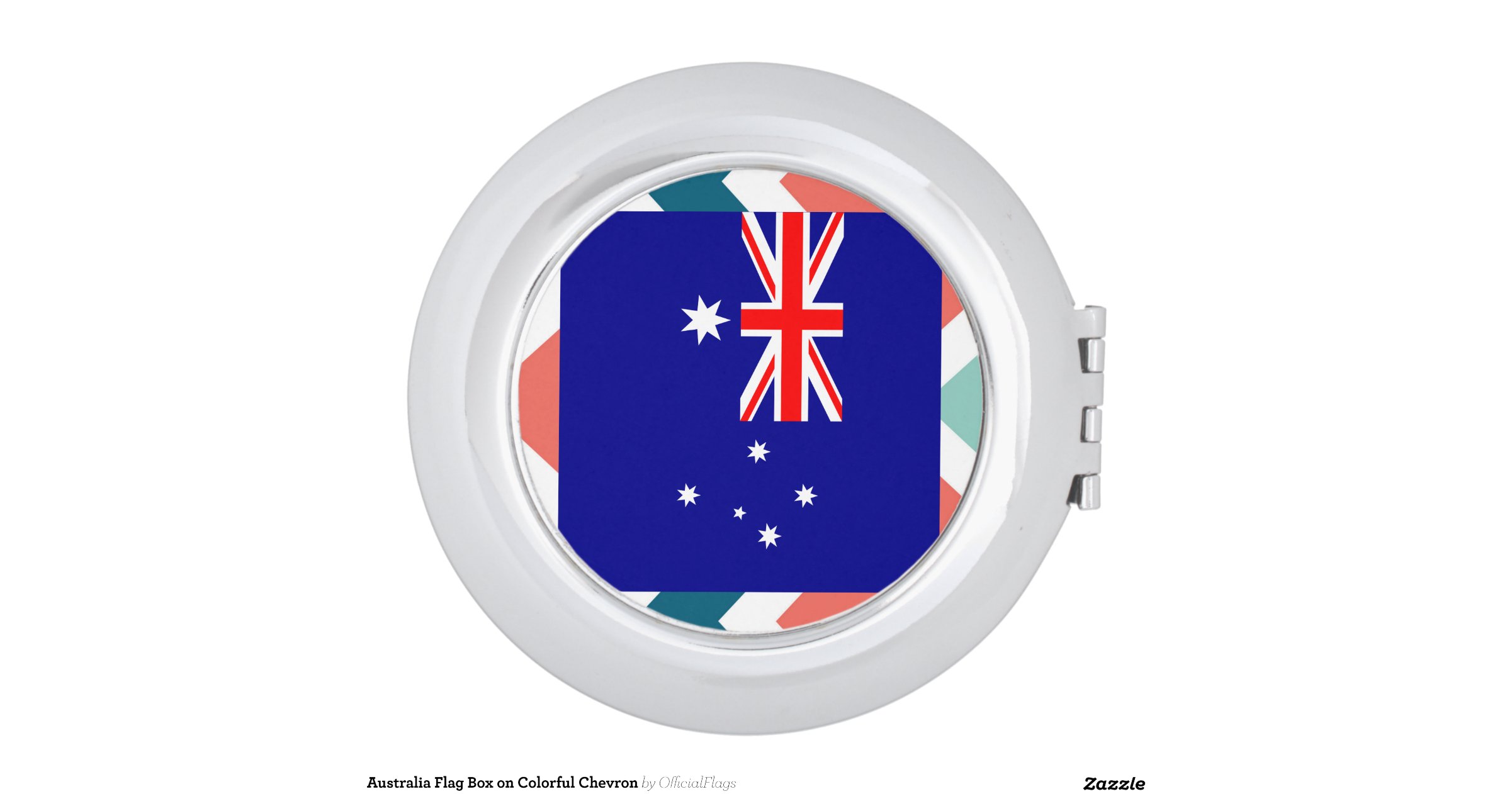 تزاوج+الكلاب Australia Flag Box on Colourful Chevron Mirrors For Makeup | Zazzle