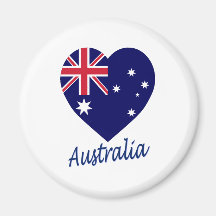 Australia Flag Heart Fridge Magnet