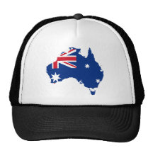 Australia Flag in the shape of Australia Mesh Hat