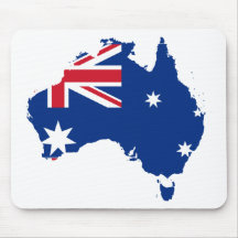 Australia Flag in the shape of Australia Mouse Pads