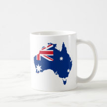 Australia Flag in the shape of Australia Mug