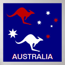 Australia Kangaroo and Southern Cross design Print