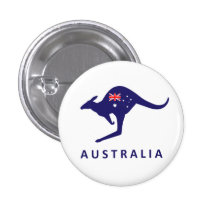 AUSTRALIA KANGAROO FLAG PINBACK BUTTON