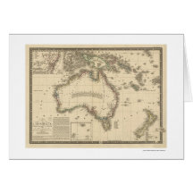 Australia Map Drawn by Adrien Hubert Brue 1826 Card