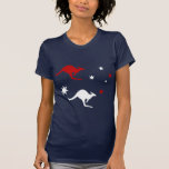 Australia Roo & Cross Red White Blue Tshirts