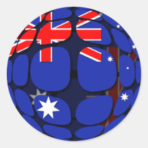 Australia Round Stickers