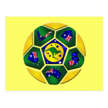 Australia Soccer Ball Panels Australia flag gear Postcards