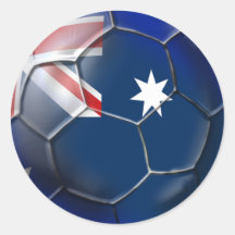 Australia Socceroos Soccer fans Oz flag Ball Round Stickers