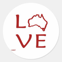 Australia T-Shirts and Gifts, Love Australia! Sticker