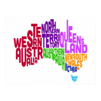 Australia Typographic Text Map posters