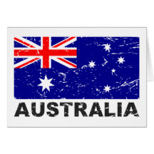 Australia Vintage Flag Card