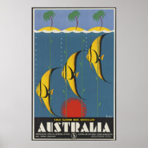 Australia Vintage Travel Poster Ad Retro Prints
