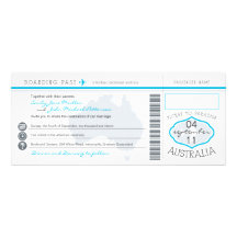 Australia Wedding Boarding Pass Invitation