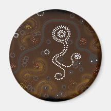 Australian Aboriginal Style Desert Art Refrigerator Magnets