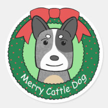 Australian Cattle Dog Christmas Stickers