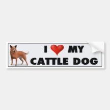 Australian Cattle Dog Love Sticker Bumper Sticker
