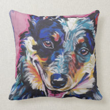 Australian Cattle Dog Pop Art Pillow