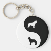 Australian Cattle Dog Yin Yang Keychains