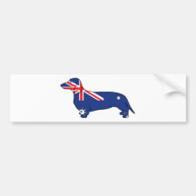Australian Flag Dachshund Bumper Sticker