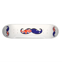 Australian Flag Mustache Skate Board