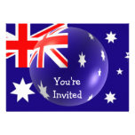 Australian Flag With Bubble Invitation