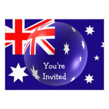 Australian Flag With Bubble Invitation