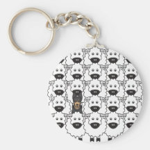 Australian Kelpie in the Sheep Key Chains