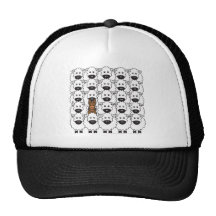 Australian Kelpie in the Sheep Trucker Hat