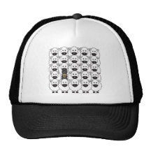 Australian Kelpie in the Sheep Trucker Hats