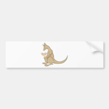 Australian Mama Kangaroo and Baby Joey Bumper Sticker