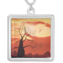 Australian Orange Sunset Necklace