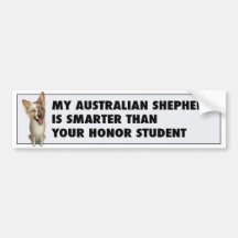 Australian Red Merle Shepherd Honour Bumper Stickers