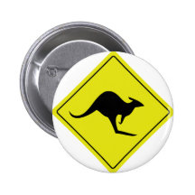 australian roadsign kangaroo australia button