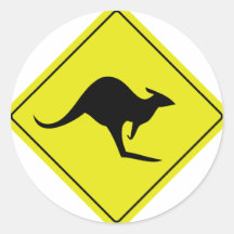 australian roadsign kangaroo australia round sticker