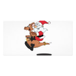 Australian Santa riding a Christmas kangaroo Photo Cards