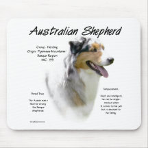 Australian Shepherd History Design Mousemat