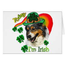 Australian Shepherd St. Pattys Greeting Cards