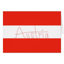 Austria - Flag and Script Greeting Card