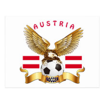 Austria Football Designs Post Cards