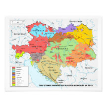 Austria-Hungary Map of Ethnic Diversity in 1910 Custom Invite