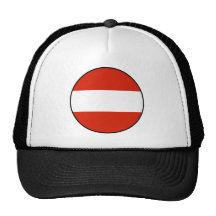 Austria Round Flag Bordered Mesh Hat