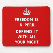 Authentic Freedom Is In Peril Original Red Mouse Mats