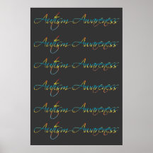 Autism Awareness Dark Grey Poster