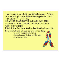Autism Awareness Explanation Cards - Customised Business Card