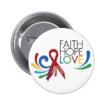 Autism Awareness - Faith, Hope, Love Pins
