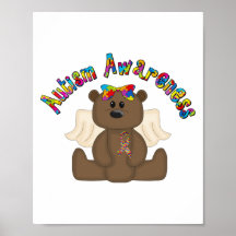 Autism Awareness (girl bear) Poster