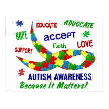 AUTISM AWARENESS MONTH APRIL POST CARD