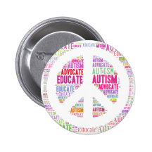 Autism Awareness Peach Products Buttons