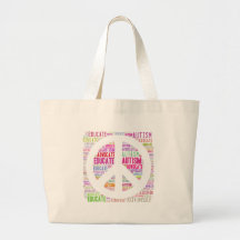 Autism Awareness Peach Products Canvas Bags